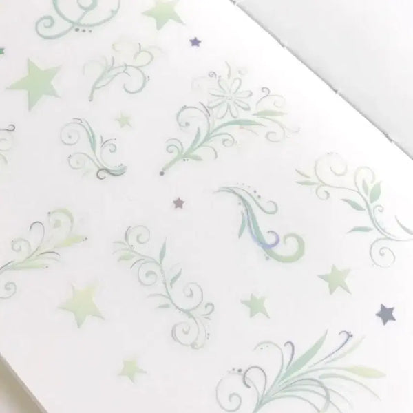 [BUNJANG] Green Breath Silver Foil Kiss Cut Stickers / 소분띵) 코코넨네 초록숨결 은박 키스컷 스티커 다꾸