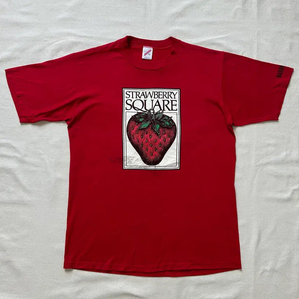 [BUNJANG] Jerzees 90s USA Strawberry Square Graphic T-Shirt XL / Jerzees 90s USA 스트로베리 스퀘어 그래픽 티셔츠 XL