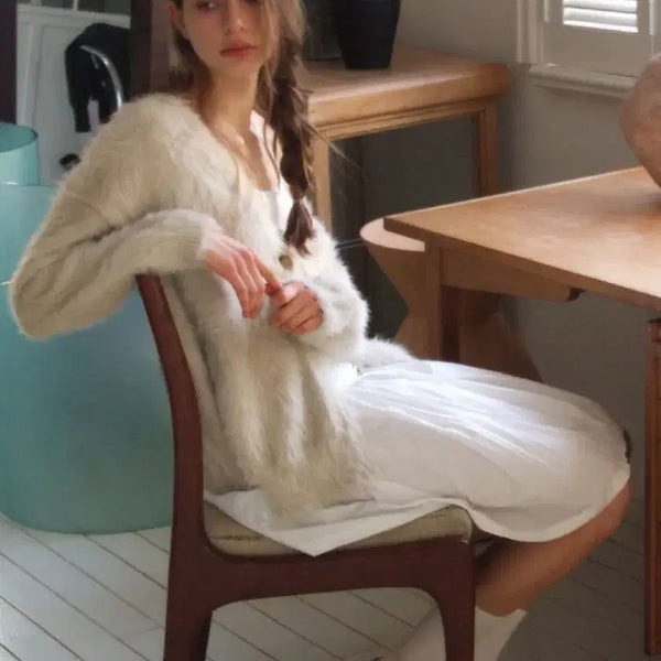 [BUNJANG] Hethrment Teddy Cardigan Ivory / 헤더먼트 테디가디건 아이보리 새상품