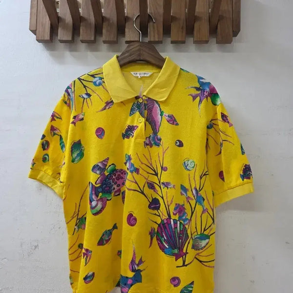 [BUNJANG] Leonard Sport Yellow Summer Pattern Shirt / 레오나드스포츠 엘로우여름패턴셔츠