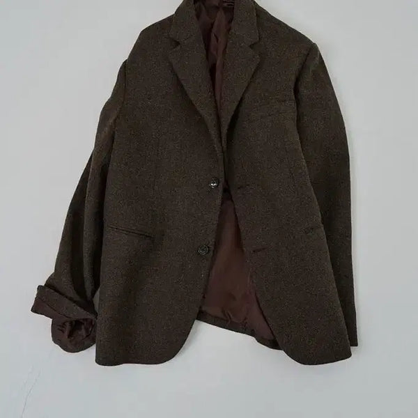 [BUNJANG] RYOO Wool Blazer Brown XL / RYOO 울 블레이저 브라운 XL 105