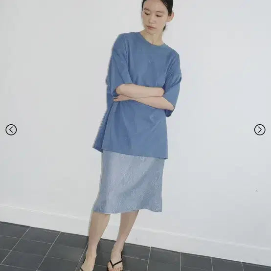 [BUNJANG] HWI Pigment Oversized T-Shirt (Blue) Free Size / hwi 휘 피그먼트 오버 티(블루) free