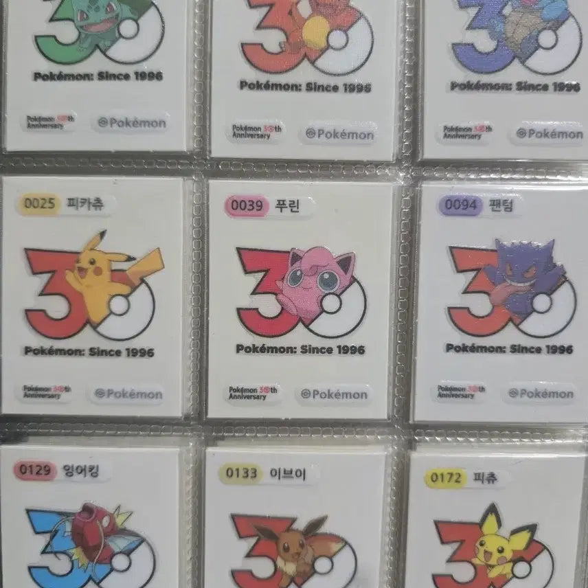 [BUNJANG] Pokemon 30th Anniversary Logo Full Set Stickers / 포켓몬 띠부씰 시즌5 30주년로고 전종