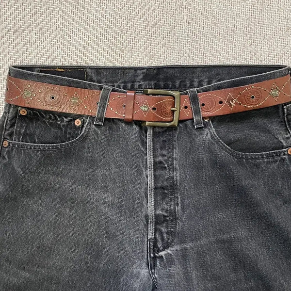 [BUNJANG] Vintage Fossil Handcrafted Western Belt / 빈티지 fossil  핸드크래프트 웨스턴 벨트