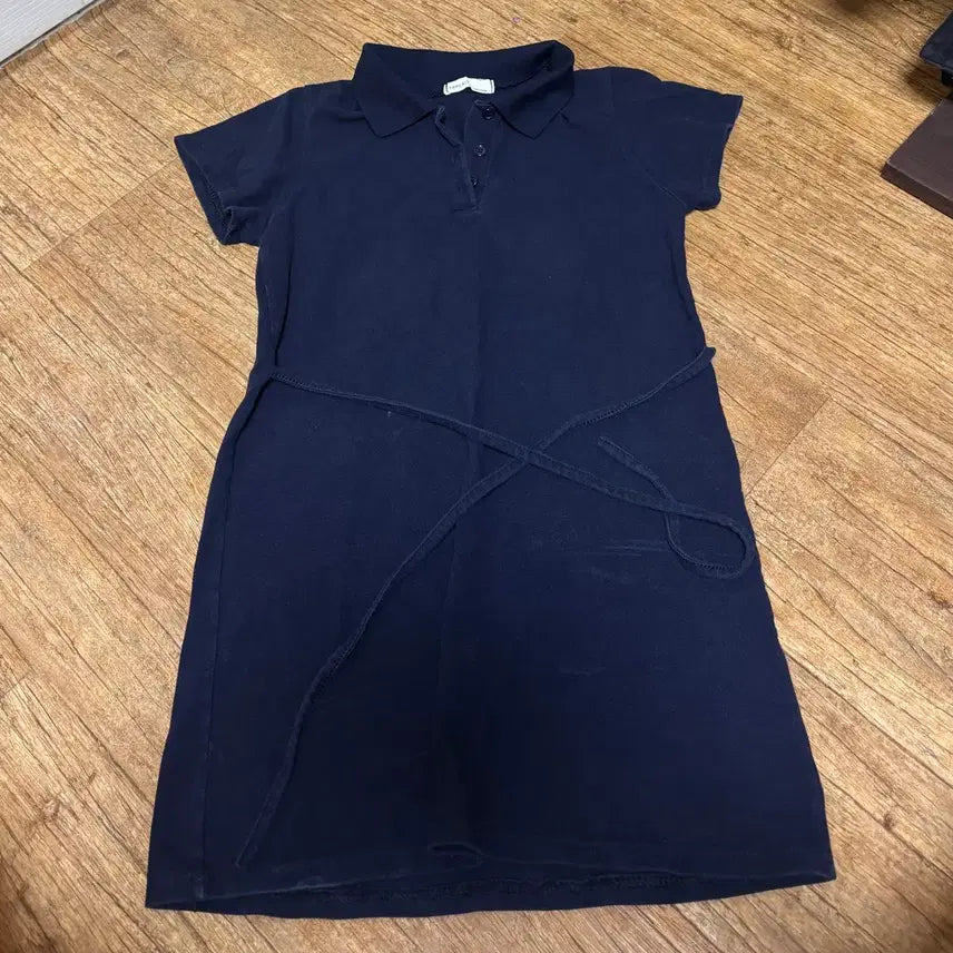 [BUNJANG] Navy Mini Dress with Adjustable Waist Tie - Summer Short Sleeve / 미니원피스 네이비색상 4455사이즈 여름끈원피스 반팔원피스 여리핏 슬림핏