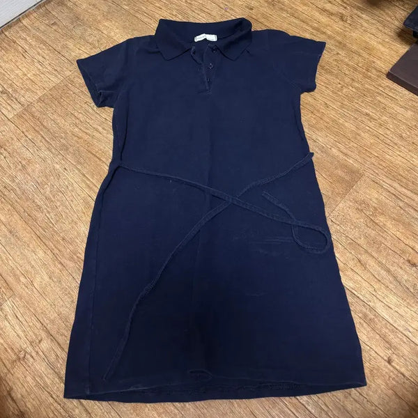 [BUNJANG] Navy Mini Dress with Adjustable Waist Tie - Summer Short Sleeve / 미니원피스 네이비색상 4455사이즈 여름끈원피스 반팔원피스 여리핏 슬림핏