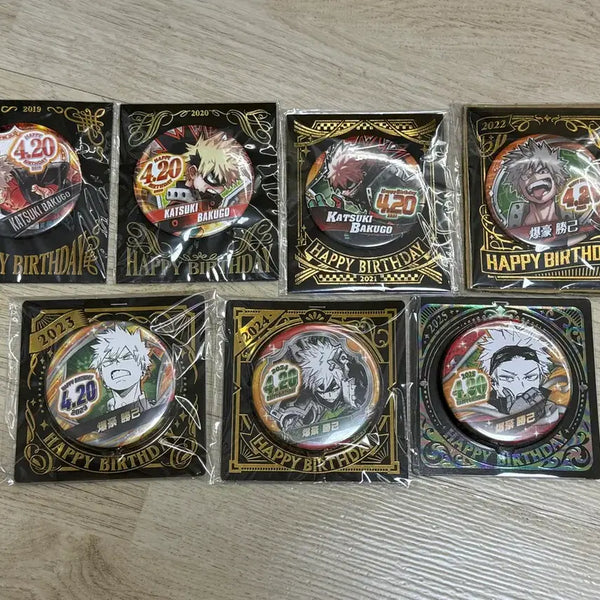 [BUNJANG] My Hero Academia Bakugo Jump Shop Birthday Can Badge Bundle Set (7 pcs) / (미개봉) 나히아 바쿠고 점프샵 생일 캔뱃지 7개 일괄
