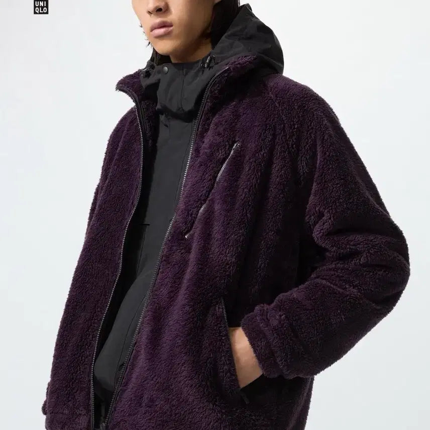 [BUNJANG] Uniqlo x Needles Fleece Full Zip Jacket Purple M / 새상품 유니클로 니들스 플리스 후리스 풀집업 자켓100M 퍼플