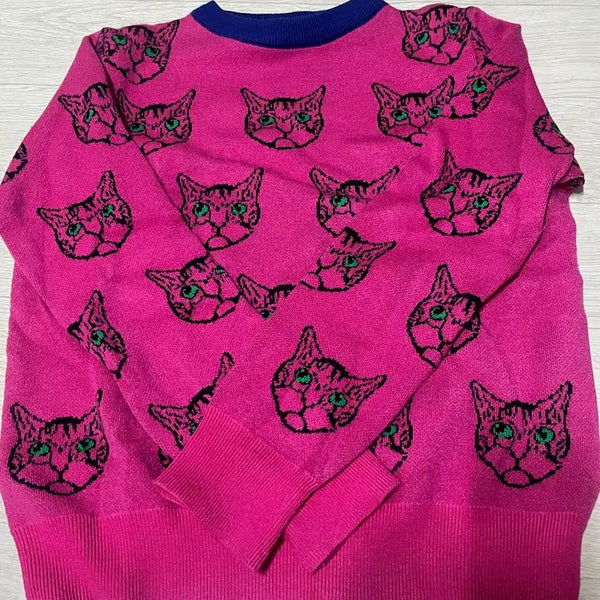 [BUNJANG] JADE SHOWROOM Cat Pattern Knit Sweater / JADE SHOWROOM _고양이 니트 FREE