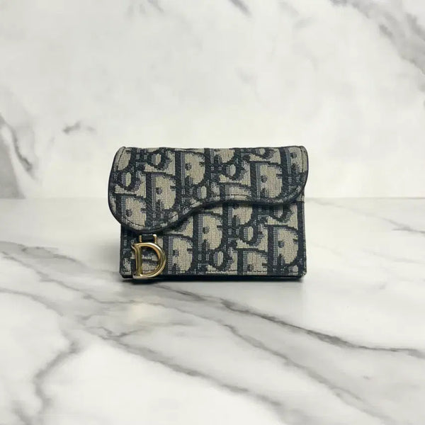 [BUNJANG] Dior Oblique Saddle Card Holder Beige / 디올 오블리크 새들 카드지갑 베이지