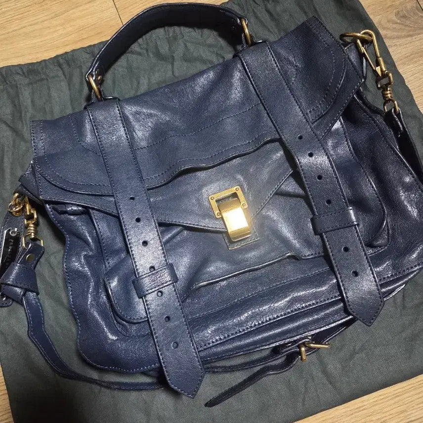 [BUNJANG] Proenza Schouler PS1 Suede Midnight Blue Medium Satchel Bag / 프로엔자슐러 PS1 판초백 미드나잇 블루 미듐 사첼백