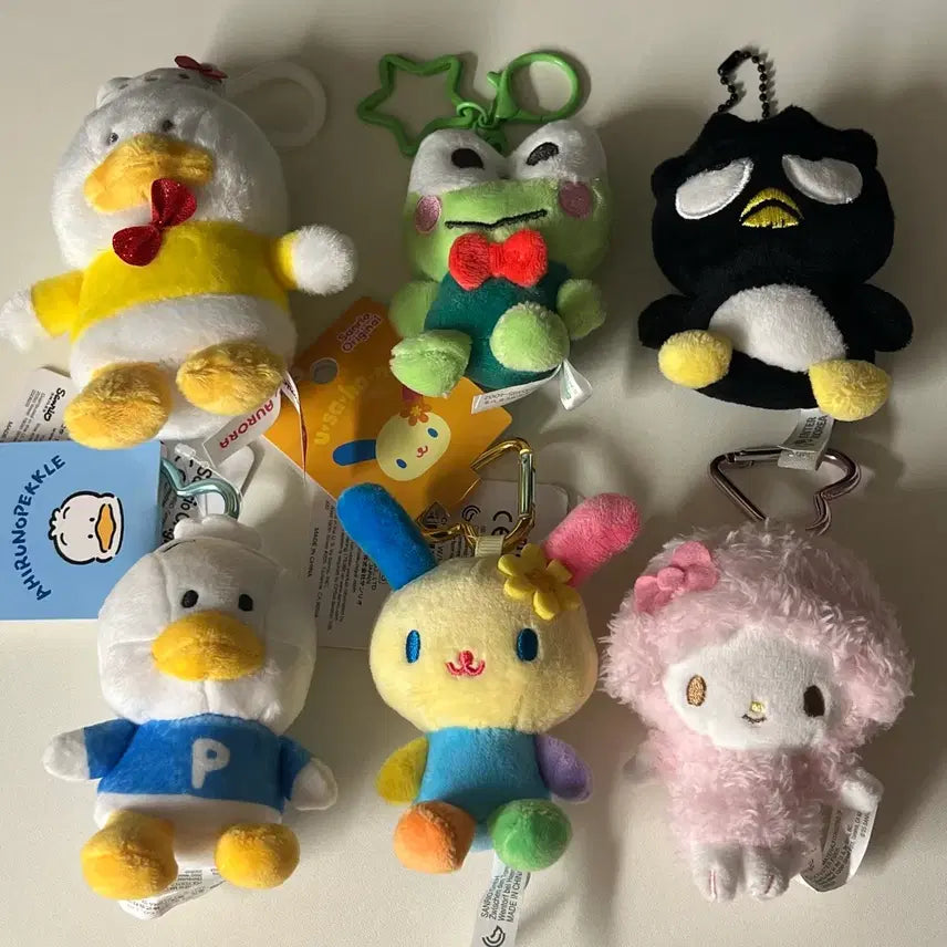 [BUNJANG] Sanrio Character Plush Bag Charm Keychain / 산리오 인형 키링 가방걸이 페클 케로피 배드바츠마루 우사하나 스윗피아노