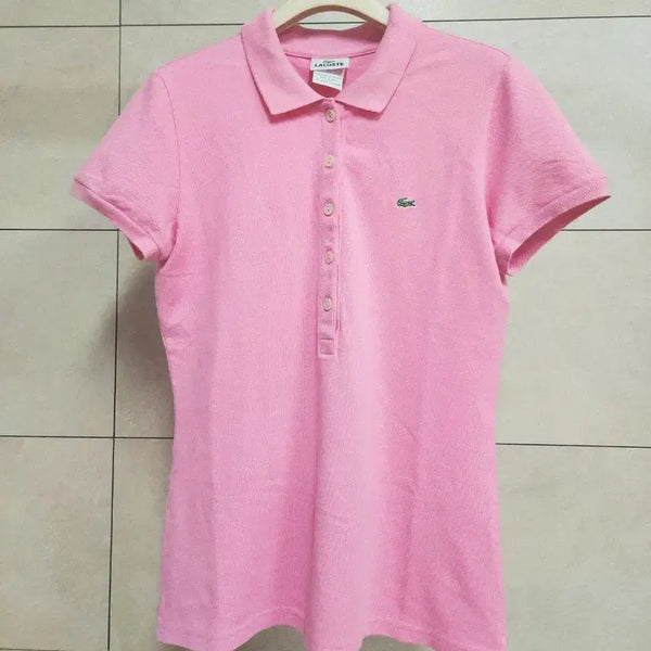 [BUNJANG] Lacoste Women's Pink Short Sleeve Polo Shirt / 라코스테 반팔 카라 티