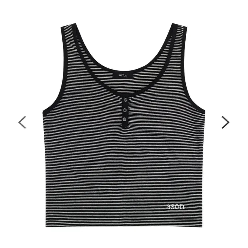 [BUNJANG] asone RIN STRIPE SLEEVELESS Black / 애즈온 asone RIN STRIPE SLEEVELESS 블랙