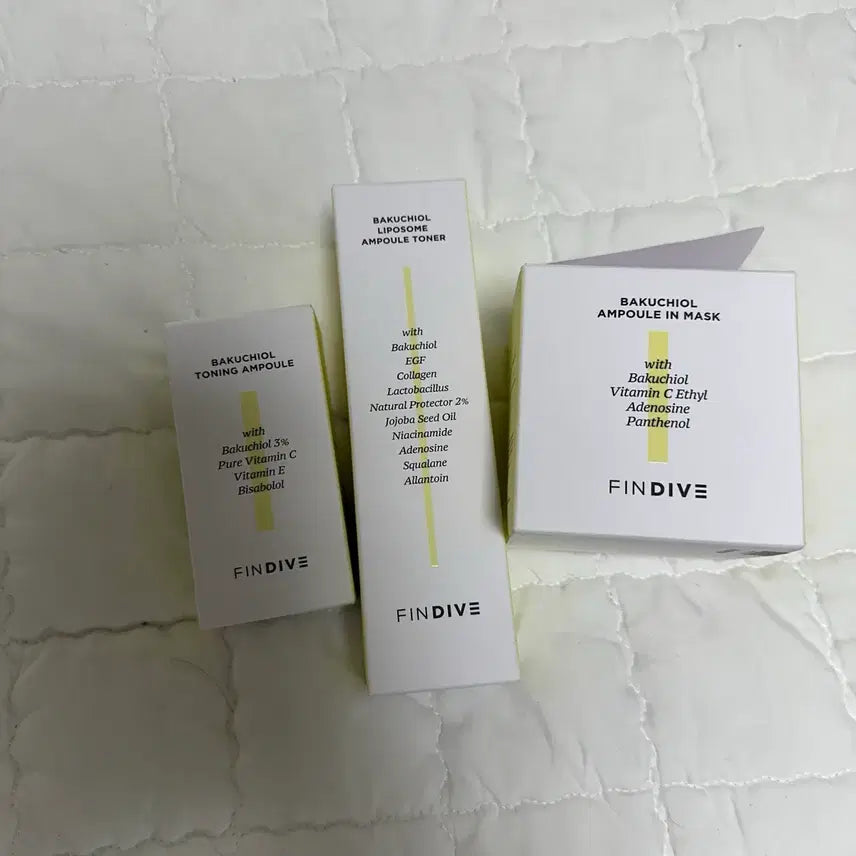 [BUNJANG] FineDive Bakuchiol Ampoule Toner/Mask/Toning Ampoule Set (New) / 파인디브 바쿠치올 앰플 토너/마스크/토닝 앰플 세트 (새상품)