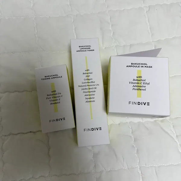[BUNJANG] FineDive Bakuchiol Ampoule Toner/Mask/Toning Ampoule Set (New) / 파인디브 바쿠치올 앰플 토너/마스크/토닝 앰플 세트 (새상품)