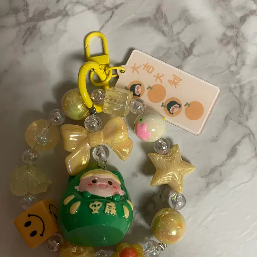 [BUNJANG] Mascot & Bead Keychain Bundle Set (12 Pieces) / 완제 키링 일괄 12개 판매