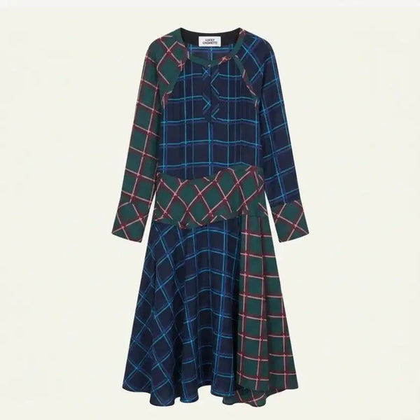[BUNJANG] Lucky Chouette Multi Check Long Dress / 럭키슈에뜨 멀티 체크 롱 원피스 55~66 럭키슈에뜨원피스