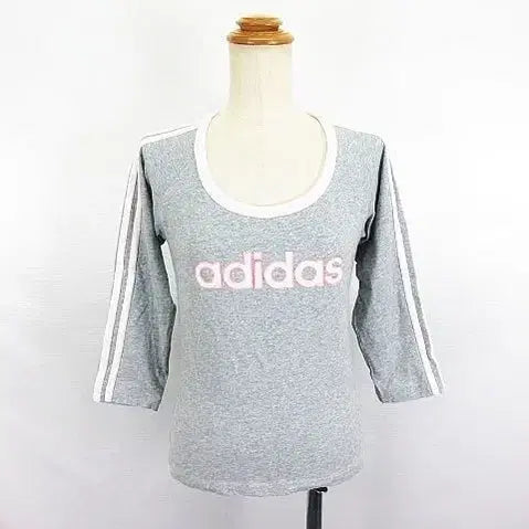 [BUNJANG] Vintage Adidas Sleeve Top Pink Grey / 빈티지 핑크그레이 아디다스 슬리브탑
