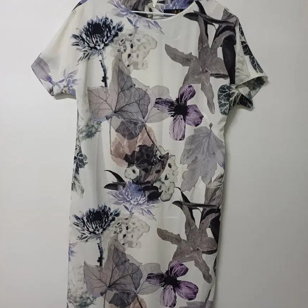 [BUNJANG] Women's Daks Luxury Floral Print Dress / 여성 닥스 봄.가을 여름 럭셔리 원피스 (새상품급.박시95-100)
