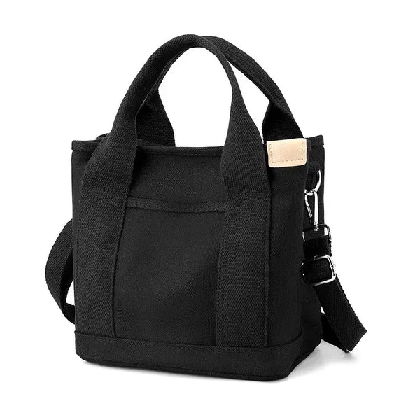 [BUNJANG] Multi-Pocket Canvas Handle Crossbody Bag / 다중 포켓 캔버스 핸들 크로스백