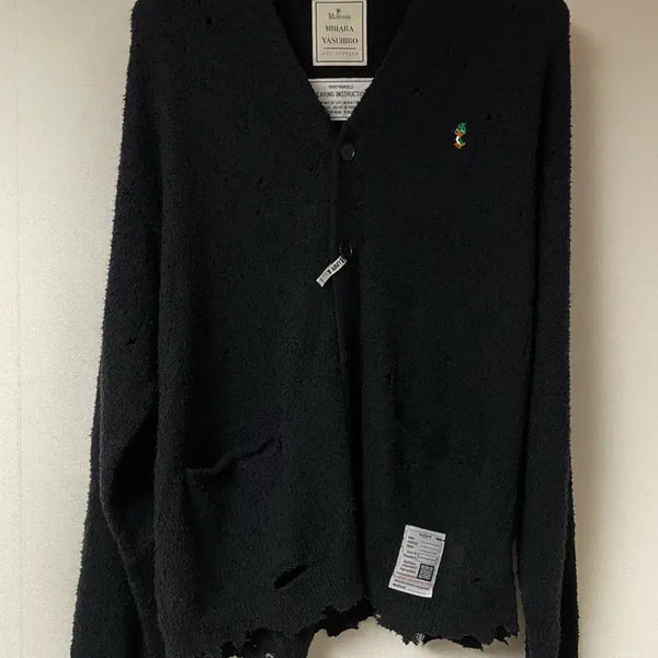 [BUNJANG] Mihara Yasuhiro Distressed Cardigan Black / 미하라야스히로 Distressed 가디건