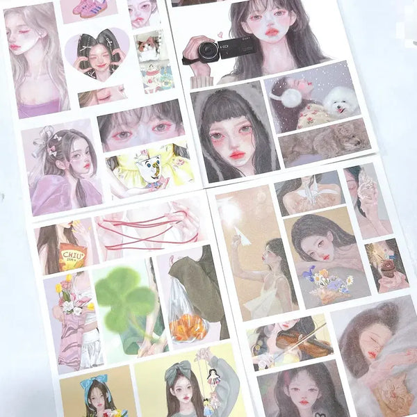 [BUNJANG] Healing Sticker Set - Square Stickers, Roll Stickers (4 Types) / 치유인스 사각스티커 판스티커 4종