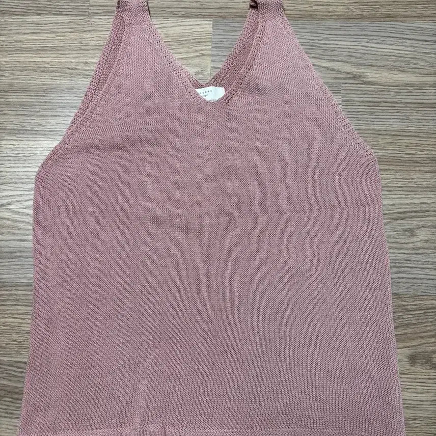[BUNJANG] Rose Gold Pearl Knit Sleeveless Top / 로즈골드 펄 니트 민소매