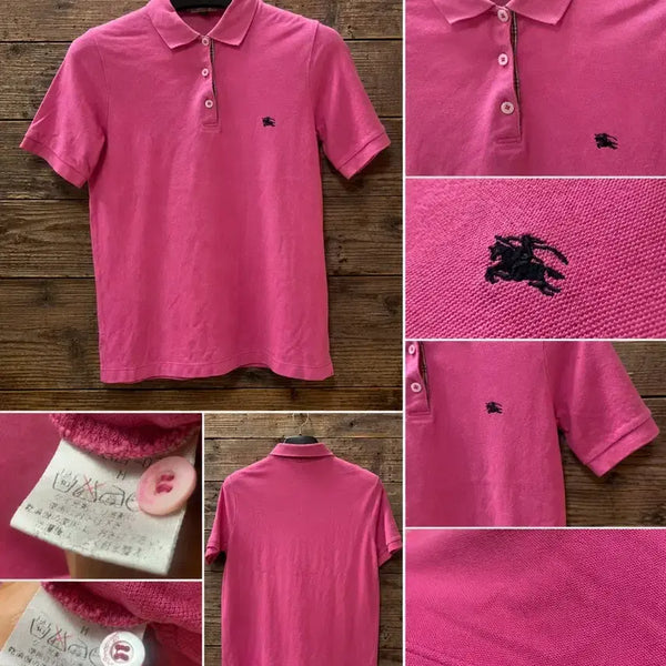 [BUNJANG] Burberry Women's Pink PK Collar Short Sleeve T-shirt / 버버리(Burberry) 여성 PK 카라 반팔티 / 핑크 / M