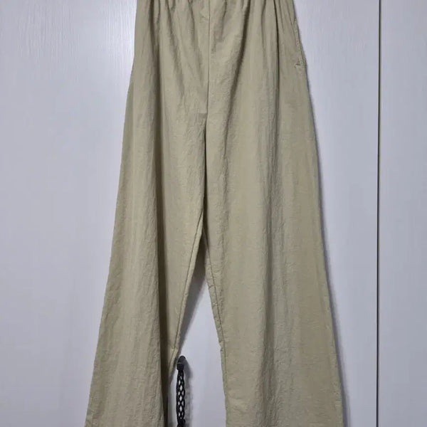 [BUNJANG] Women's Beige Wide Cotton Pants / 여성 베이지 와이드 바스래 팬츠