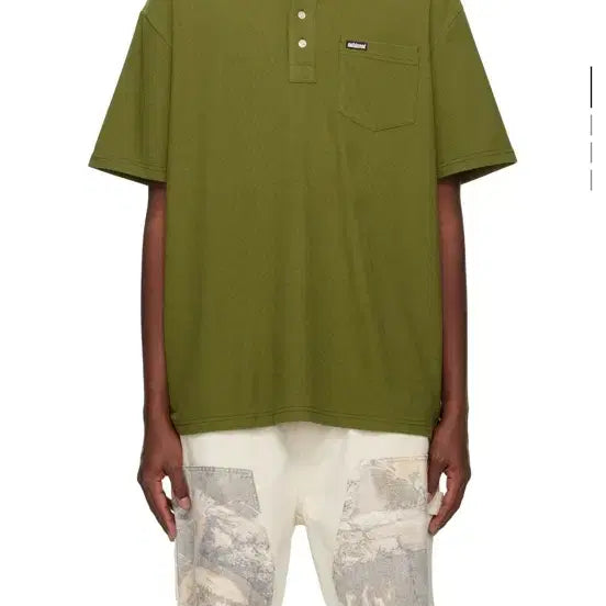 [BUNJANG] Metalwood Studio SSENSE Exclusive Khaki Airy Pocket Polo Shirt / 메탈우드 스튜디오 SSENSE 익스클루시브 카키 에어리 포켓 폴로 셔츠