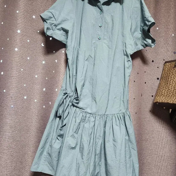 [BUNJANG] Jigott Nylon Shirring Long Dress / 지고트 나일론 셔링 셔츠 롱 원피스-55~66추천