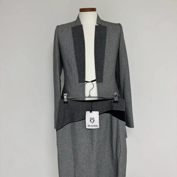 [BUNJANG] MCGIN Suit Set (Jacket + Skirt) Grey S / 맥긴 정장 세트 (자켓+스커트) 그레이 S 새상품 정품