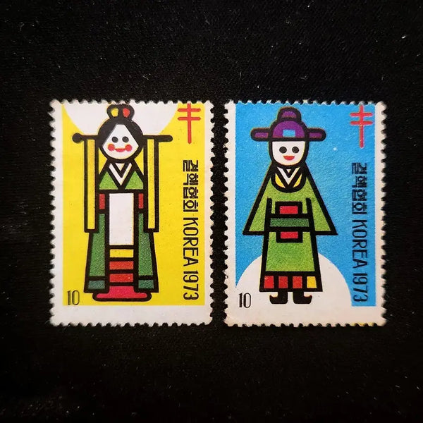 [BUNJANG] 1973 Christmas Seal Set (2 types) / 1973 크리스마스씰 2종
