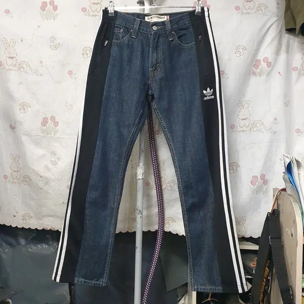 [BUNJANG] Levi's x Adidas Custom Denim Track Pants / 리바이스   아디다스    커스텀   데님  팬츠