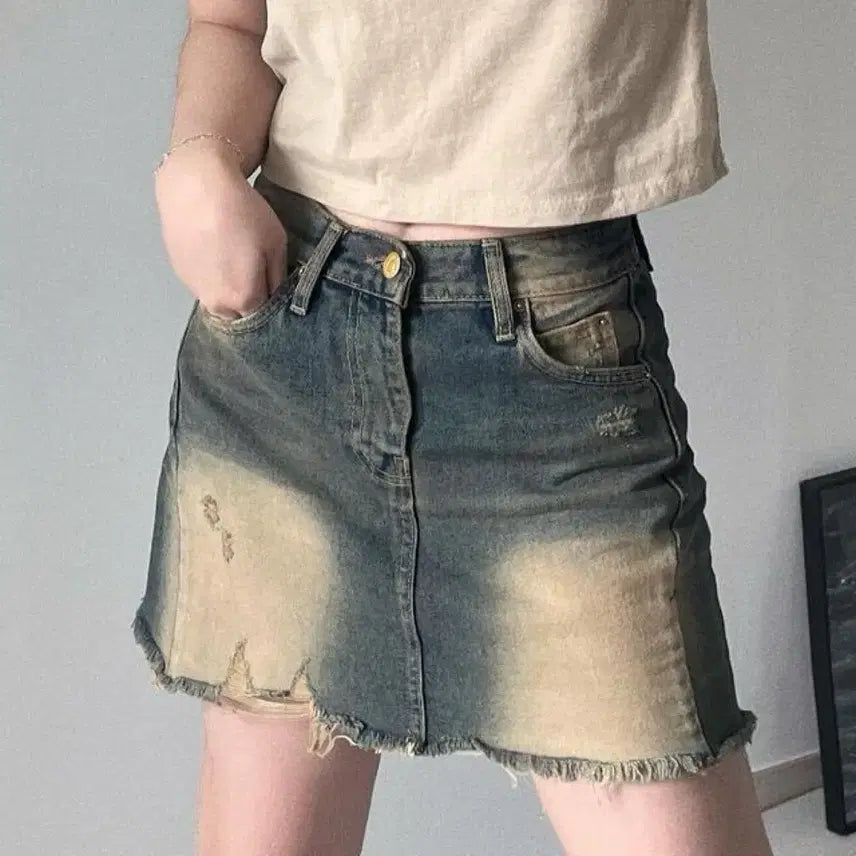 [BUNJANG] Vintage Cotton Spandex Blend Skirt / 빈티지 스커트