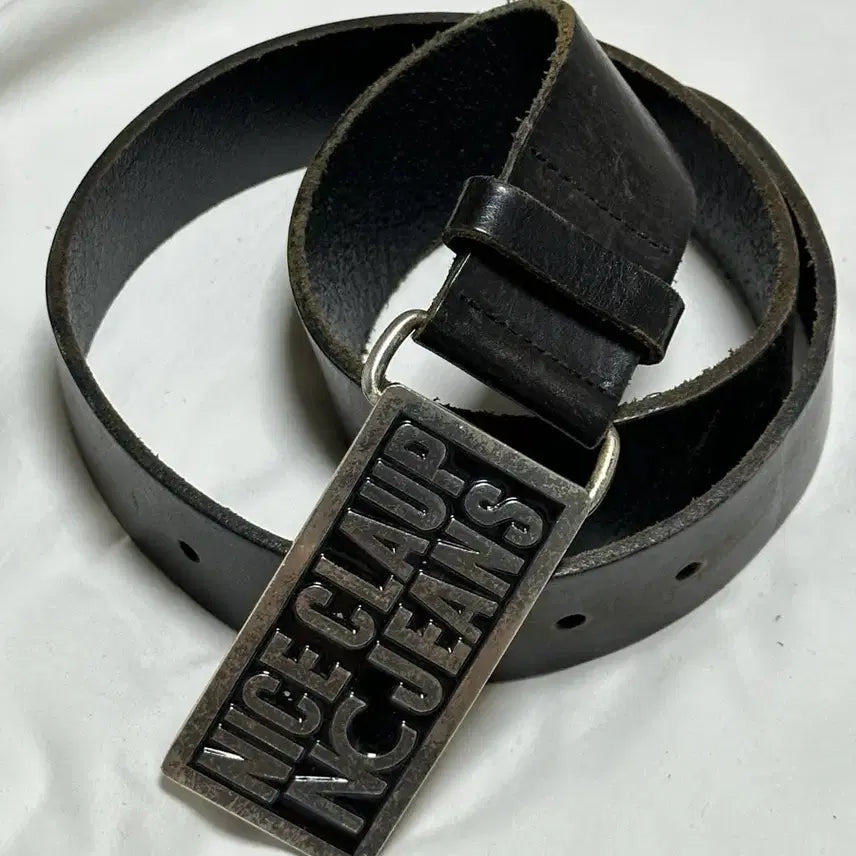 [BUNJANG] Nice Claup Genuine Leather Belt with Stylish Buckle / 나이스클랍진스 통가죽 벨트