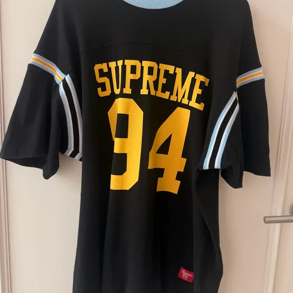 [BUNJANG] Supreme Split Short Sleeve Football Top Black (25SS) / 슈프림(SUPREME) 스플릿 숏슬리브 풋볼 탑 블랙 - 25SS