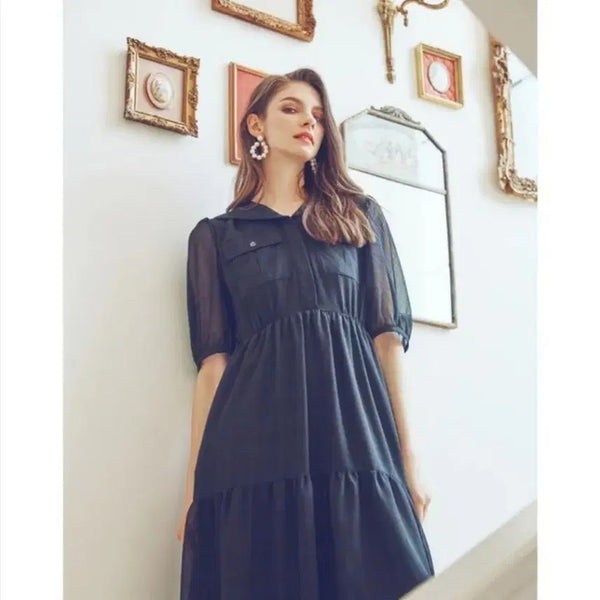 [BUNJANG] Karl Lagerfeld Chiffon Long Dress (New) / 칼라거펠트 쉬폰롱원피스55사이즈(새상품)