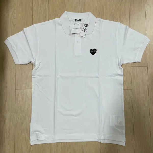[BUNJANG] Comme des Garçons Black Emblem Polo Shirt White L / [새제품] 꼼데가르송 블랙와펜 카라티 화이트 L