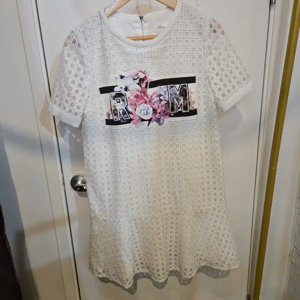 [BUNJANG] Roem Sleeveless Midi Dress White Floral Print / 로엠 여성 원피스 민소매 화이트 88-98-165