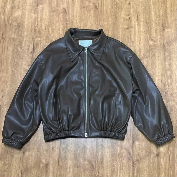 [BUNJANG] Place Studio Leather Jacket / 플레이스 스튜디오 레더 자켓