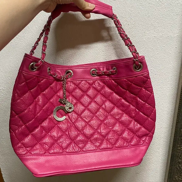 [BUNJANG] Hot Pink Quilted Chain Shoulder Bag / 핑크 숄더가방 핫핑크