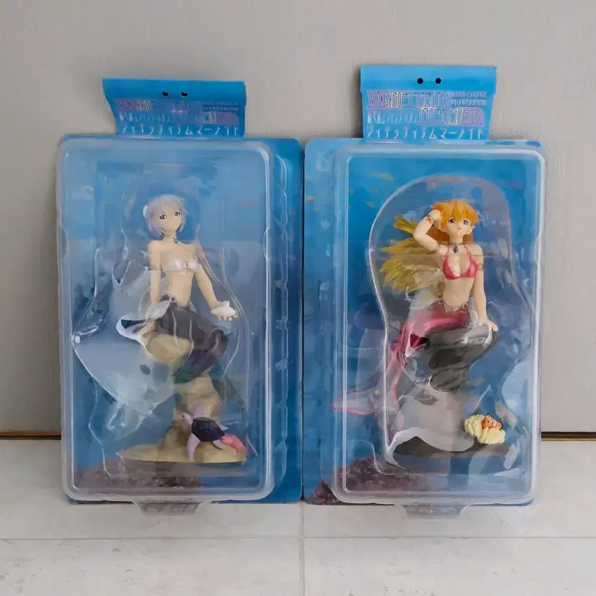 [BUNJANG] Evangelion Classic Mermaid Clear Ver. Rei & Asuka Figure Bundle Set / 에반게리온 고전 머메이드 인어 피규어 클리어 버전  레이 아스카 일괄