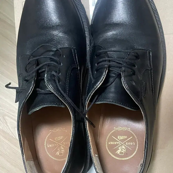 [BUNJANG] Lost Garden x Shoopen Genuine Leather 4-Hole Derby Shoes Black / 로스트가든x슈펜 천연 소가죽 4홀 더비 슈즈 260 BYSA19A12