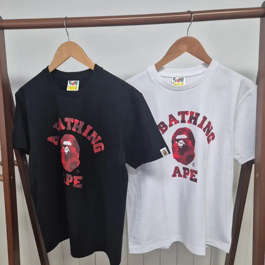 [BUNJANG] Bape College (Red) T-Shirt / 베이프 컬리지(레드) 새상품(남녀공용)