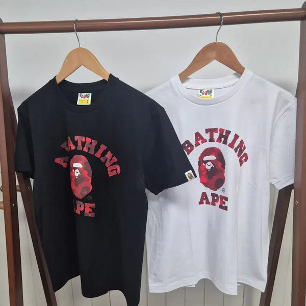 [BUNJANG] Bape College (Red) T-Shirt / 베이프 컬리지(레드) 새상품(남녀공용)