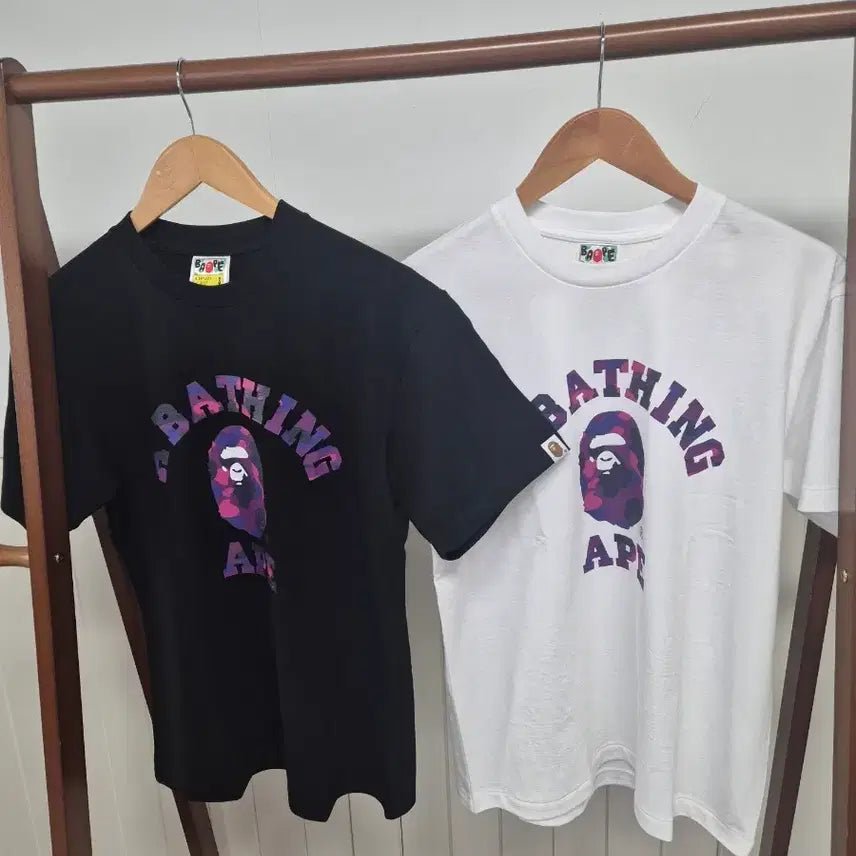 [BUNJANG] A Bathing Ape College Logo Short Sleeve T-Shirt (Purple) / 베이프 컬리지반팔(퍼플) 새상품(남녀공용)