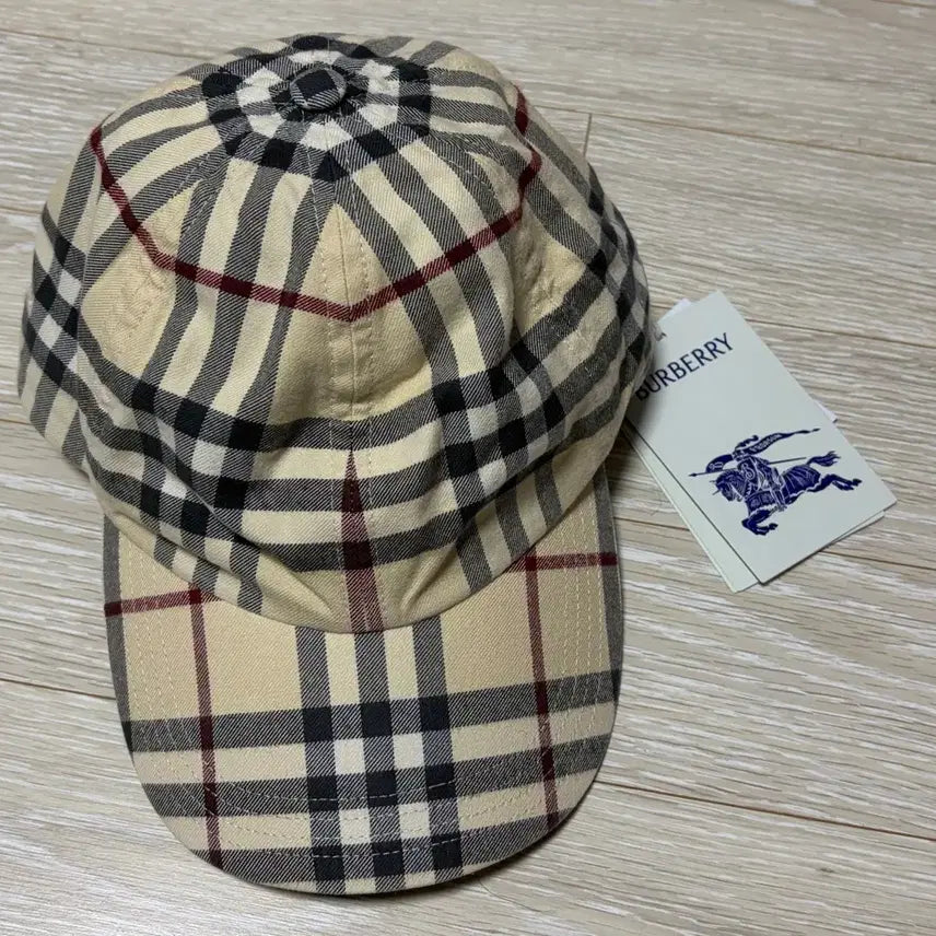 [BUNJANG] Burberry Check Cotton Baseball Cap Stone XL / 버버리 체크 코튼 베이스볼 캡 스톤 XL사이즈
