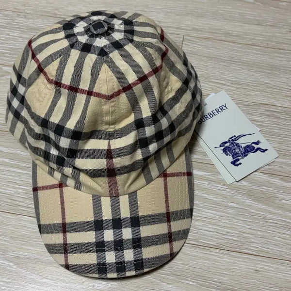 [BUNJANG] Burberry Check Cotton Baseball Cap Stone XL / 버버리 체크 코튼 베이스볼 캡 스톤 XL사이즈